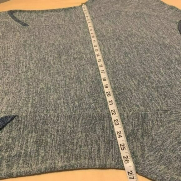 Gadewake Knit Top with Pockets, Very Soft, High - Low Hem, Heathered Blue, XXL - Picture 9 of 10